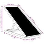 Measurement chart of a Adjustable-Dog-Ramp-Grey-Foldable-Wooden-Ramp with dimensions labeled