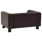 Brown Dog Sofa Plush and Faux Leather pet furniture, back view, DomusDog