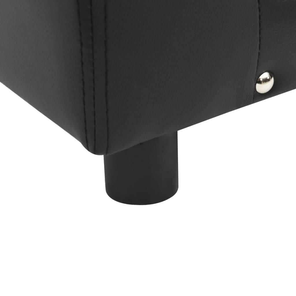 DomusDog Dog Sofa Faux Leather and Plush Upholstery anti-slip black leg close-up