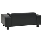 DomusDog Dog Sofa Faux Leather and Plush Upholstery shown from the back, black finish