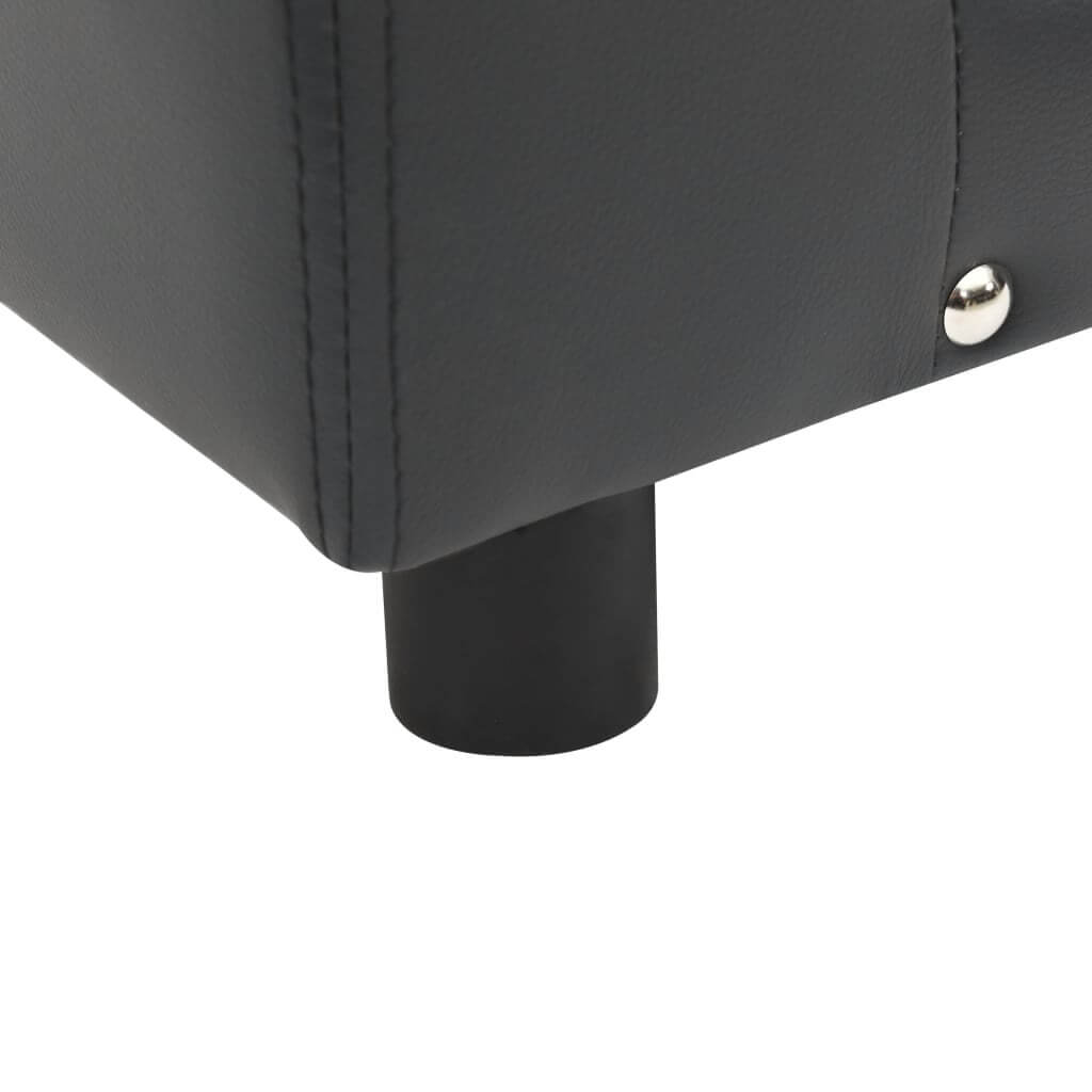 DomusDog Dog Sofa dark grey faux leather upholstery close-up, anti-slip leg detail