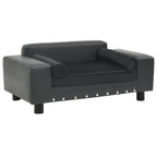 Dog-Sofa Faux Leather and Plush Upholstery in dark grey, modern dog furniture by DomusDog