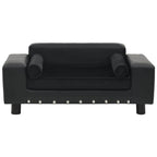 DomusDog Dog Sofa Faux Leather and Plush Upholstery in black, modern pet furniture