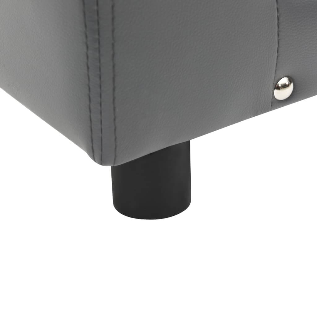 DomusDog Dog Sofa grey faux leather close-up showing sturdy anti-slip leg and upholstery