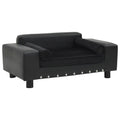 DomusDog Dog Sofa with faux leather and plush upholstery, modern black pet furniture