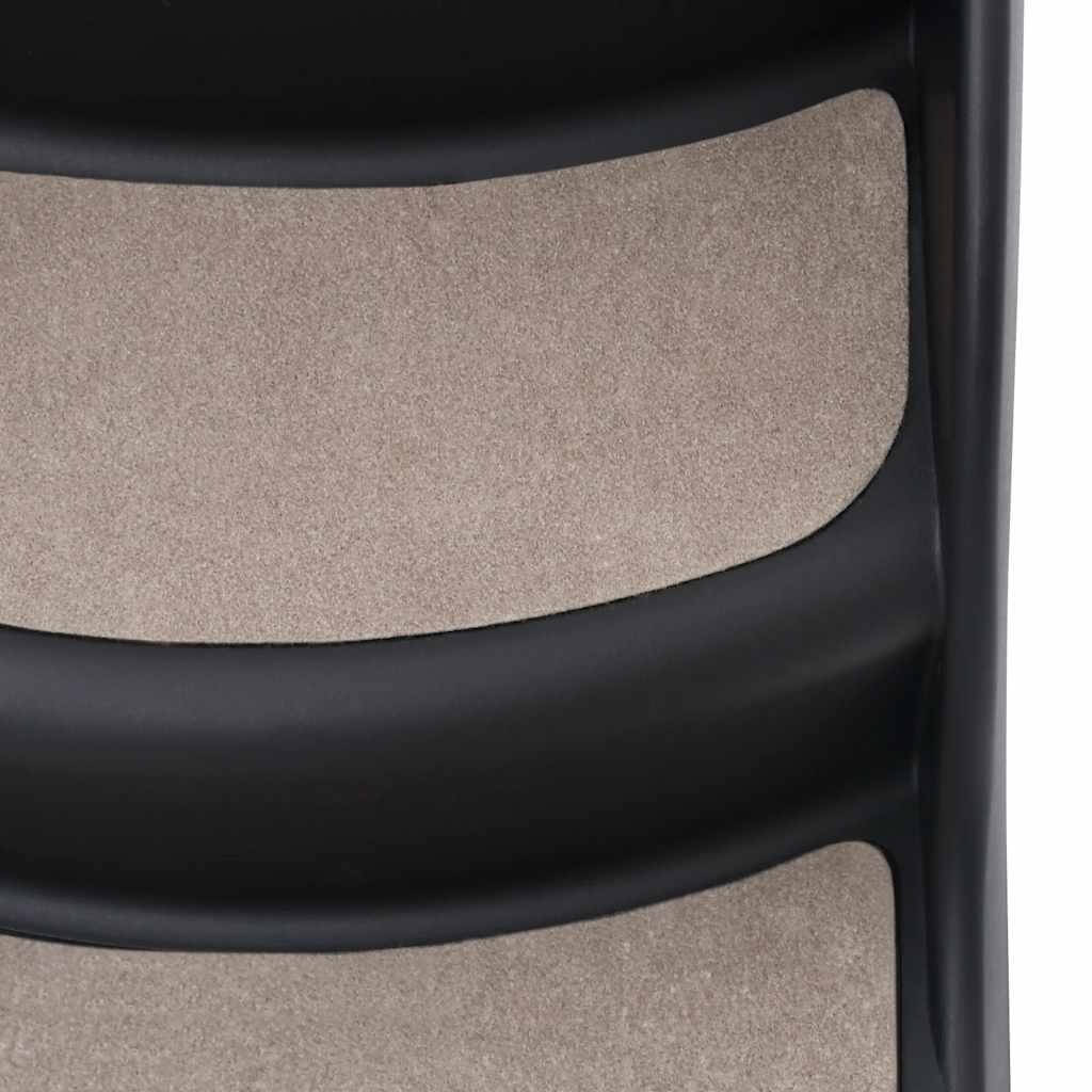 Foldable 3-Step Dog Stair Black Non-Slip Dog Steps with anti-slip surface, close-up view