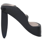 Foldable 3-Step Dog Stair Black Non-Slip Dog Steps with three padded steps, side view