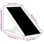 Measurement chart of a dog ramp with dimensions labeled.