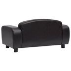 Large Dog Sofa Faux Leather in black, modern pet furniture by DomusDog, back view