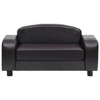 Large Dog Sofa Faux Leather in black, modern pet furniture by DomusDog, front view