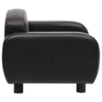 Large Dog Sofa Faux Leather black, modern pet furniture by DomusDog, side view