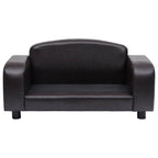Large Dog Sofa Faux Leather in black with removable cushion, modern pet furniture by DomusDog