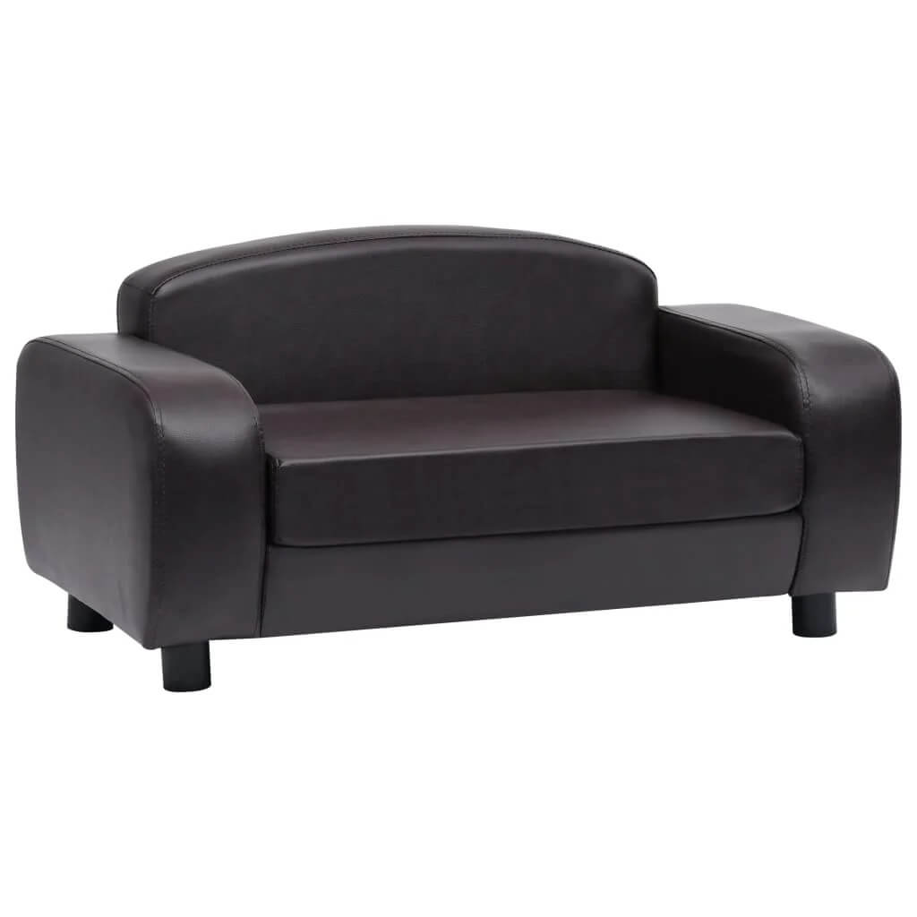 Large Dog Sofa Faux Leather in black, modern pet furniture at DomusDog