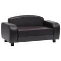 Large Dog Sofa Faux Leather in black, modern pet furniture at DomusDog