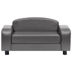 Large Dog Sofa Faux Leather by DomusDog, modern grey dog furniture front view