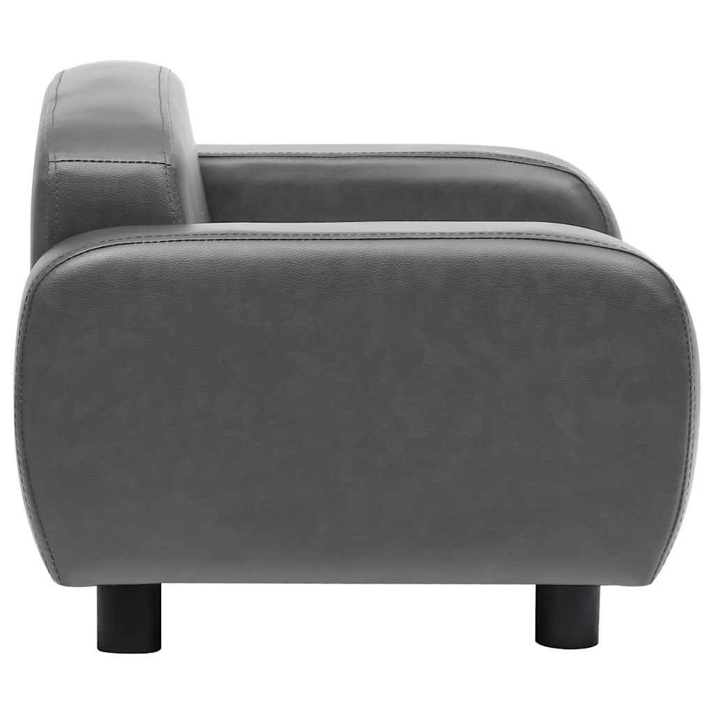 Large Dog Sofa Faux Leather in grey, modern pet furniture by DomusDog