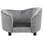 Luxury Dog Sofa with Solid Fir Wood Frame, modern grey pet furniture, removable cushion