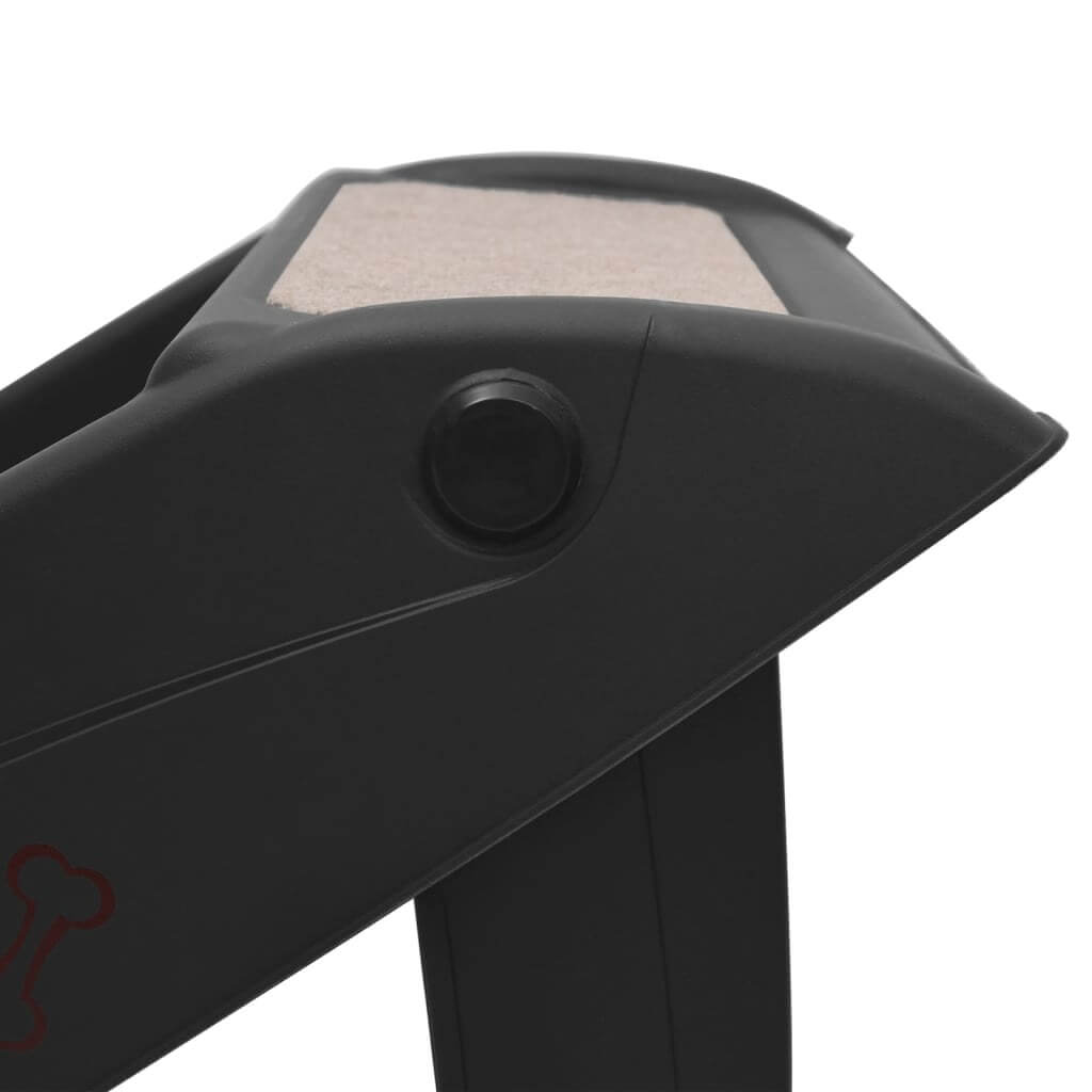 Medium Foldable Dog Steps Black Non-Slip Pet Stairs close-up showing textured step surface