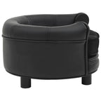 Round Dog Sofa Black Faux Leather with Plush Cushion modern dog furniture by DomusDog
