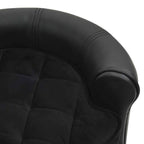 Round Dog Sofa in black faux leather with plush cushion, DomusDog modern pet furniture