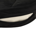 Round Dog Sofa Black Faux Leather with plush cushion and visible zippered cover