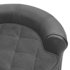Round Dog Sofa grey faux leather with plush cushion, DomusDog modern dog furniture